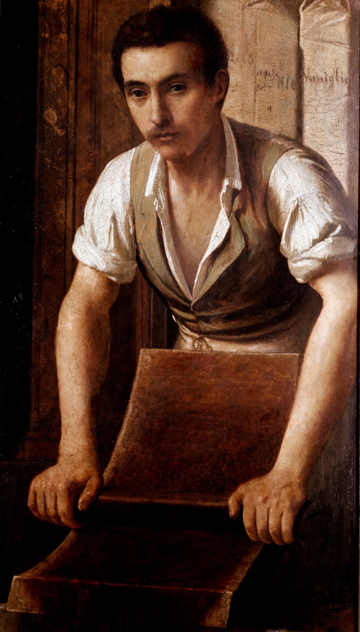 Suklaan käsintehty valmistus Nimetön kyltin maalaus. 1875-1900 Milano, museo di Milano tekijältä Italian School