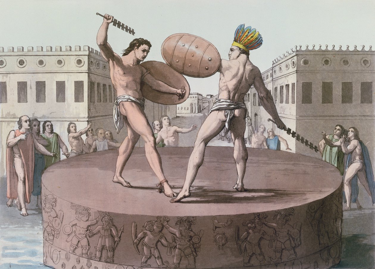Aztec-soturit taistelussa Cuauhxicallilla, n. 1820 tekijältä Italian School
