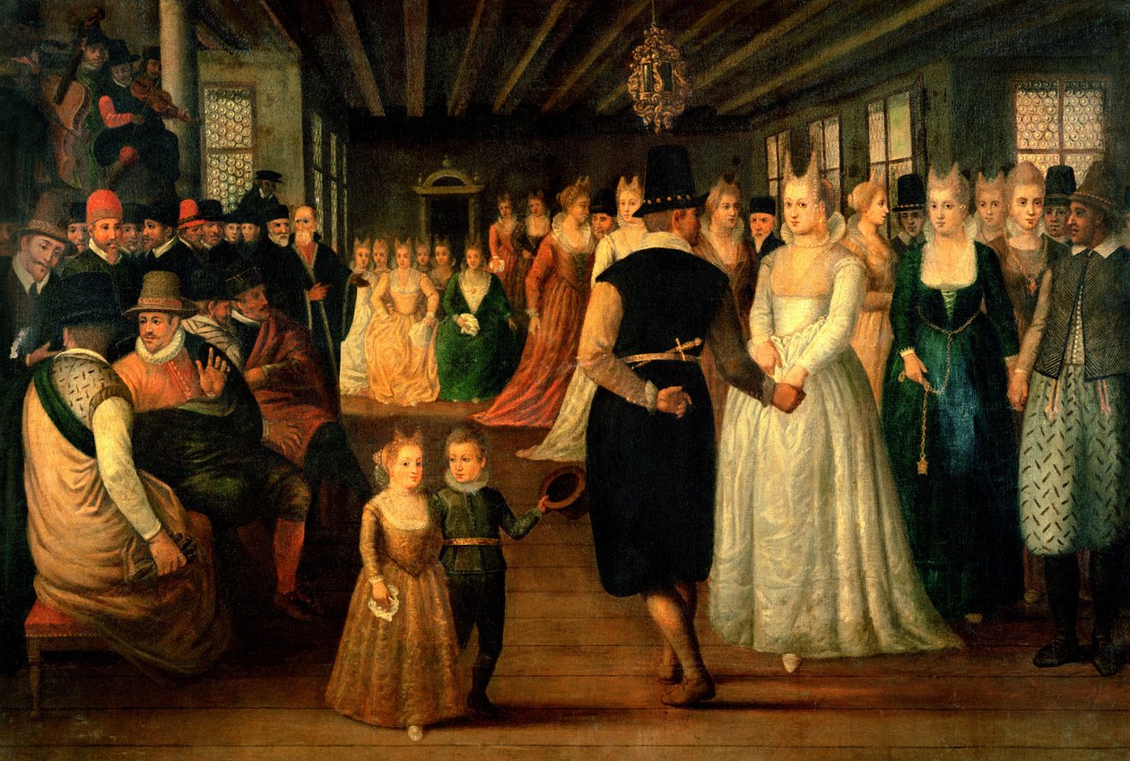 Ball Venetsiassa ulkomaisten vierailijoiden kunniaksi, n. 1580 tekijältä Italian School