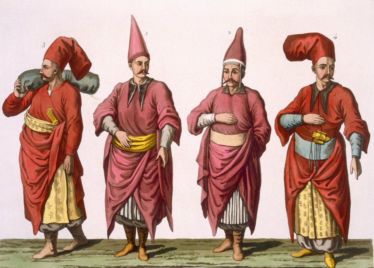 Baltadji, Kizlar-Aga jne., levy 6 osasta III, Kansojen historian osa I, kaiverrus V. Raineri (akvatinta) tekijältä Italian School