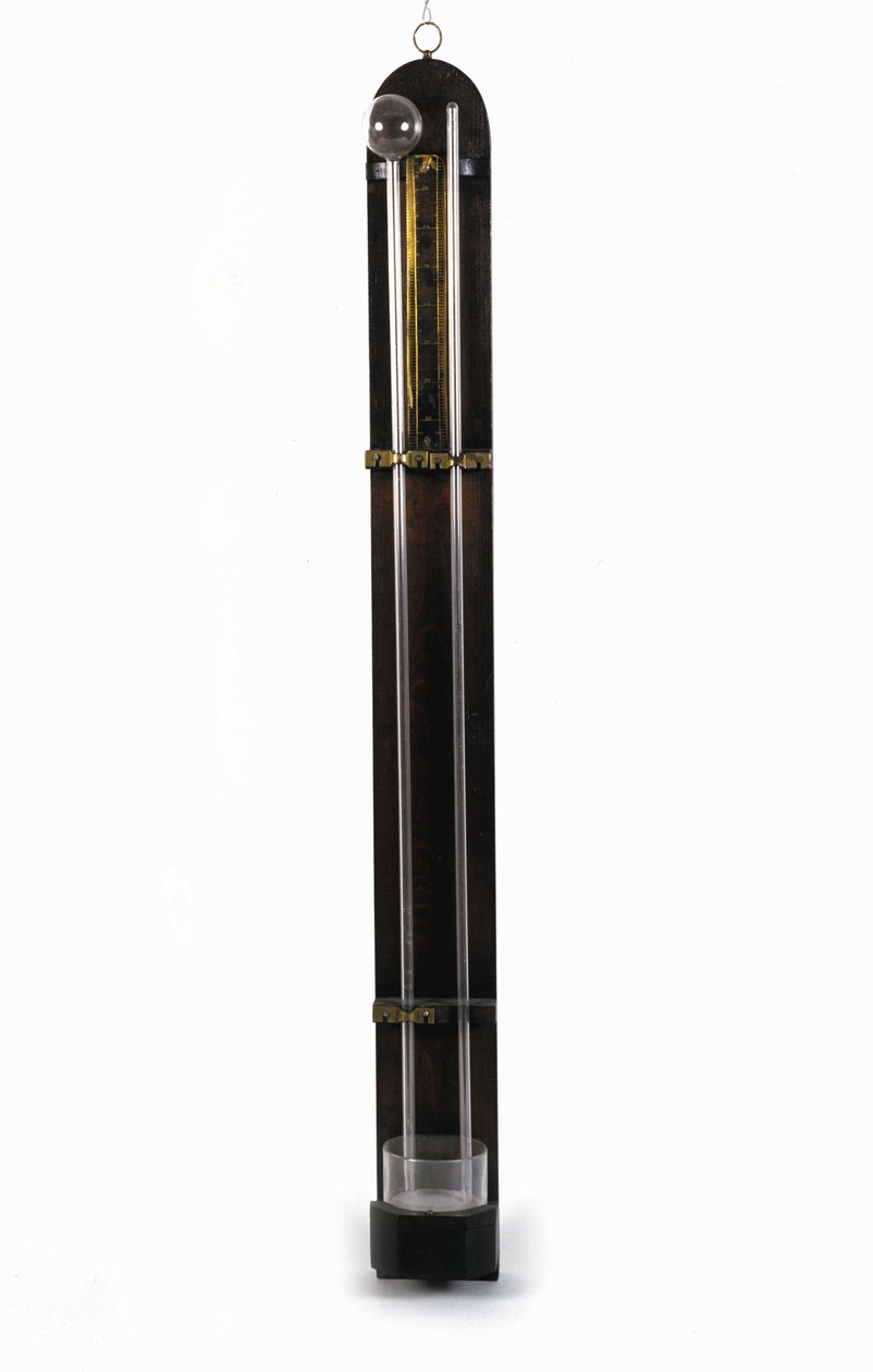 Barometri (elohopeaputki), valmistaja Evangelista Torricelli tai Toricelli (1608 - 1647). Tiede- ja teknologiamuseo. Milano tekijältä Italian School