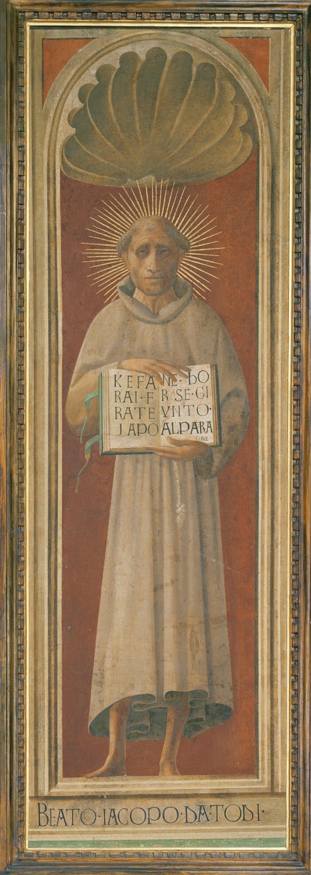 Siunattu Jacopone da Todi (tempera paneelissa) tekijältä Italian School
