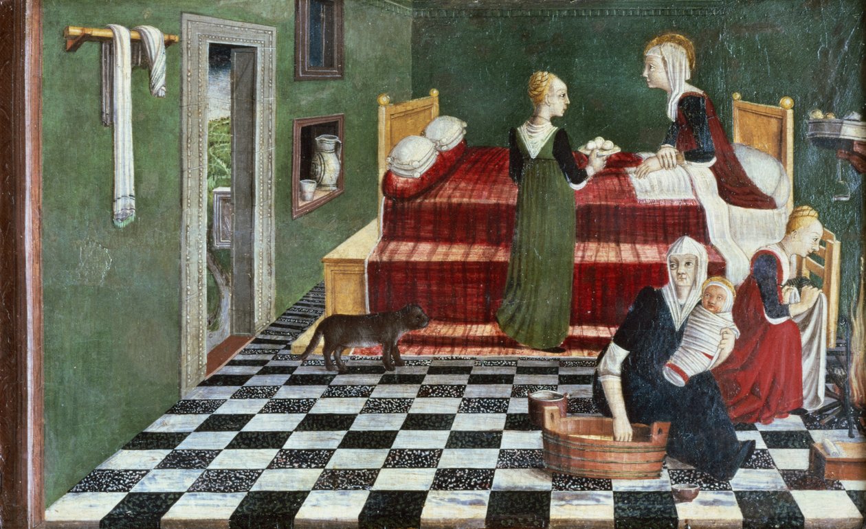 Neitsyen syntymä (predellan osasto), Veneto, n. 1480 tekijältä Italian School