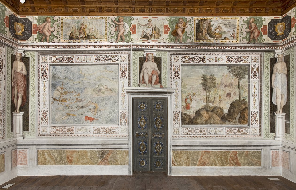 Caryatids-huone (fresko) tekijältä Italian School