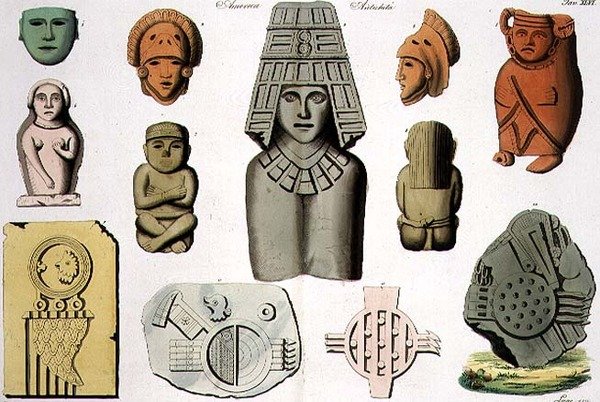 Keski-Amerikan antiikki, levy 46 kirjasta The History of the Nations (akvatinta) tekijältä Italian School