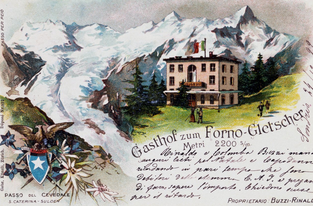 Cevedalen sola, postikortti, Trentino-Alto Adige, Italia, 20. vuosisata tekijältä Italian School