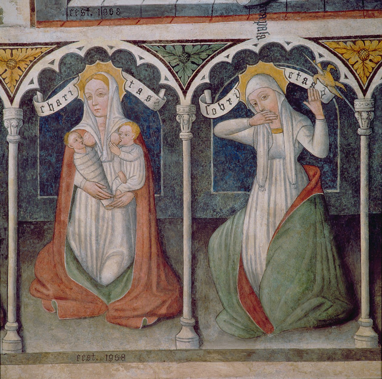 Hyväntekeväisyys ja raittius (fresco) tekijältä Italian School