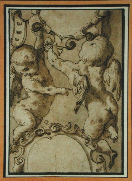 Kerubit, 1600-luvun alku (kynä ja muste ja pesu paperille) tekijältä Italian School