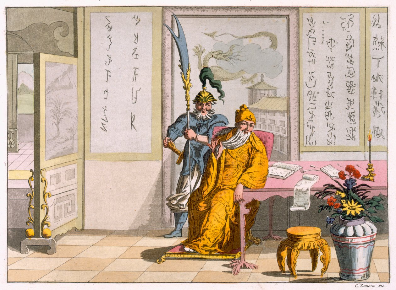 Kiinan taolaiset uskonnolliset johtajat: The Divinity Kuan-ti, c1820-30. tekijältä Italian School