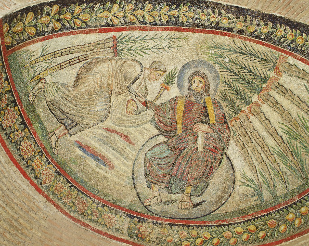Kristus luovuttaa avaimet Pietarille (mosaiikki) tekijältä Italian School