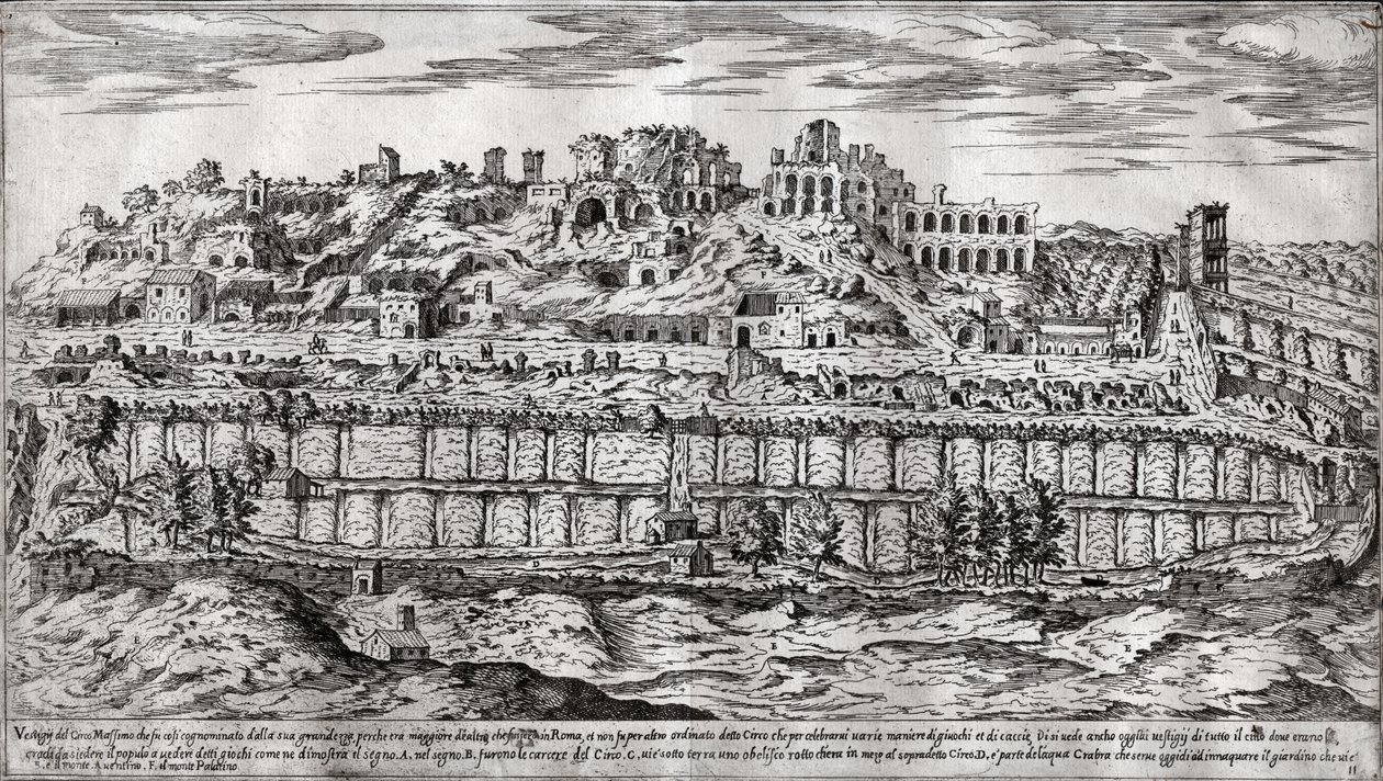 Circus Maximus, Rooma. (kaiverrus tekijältä Italian School
