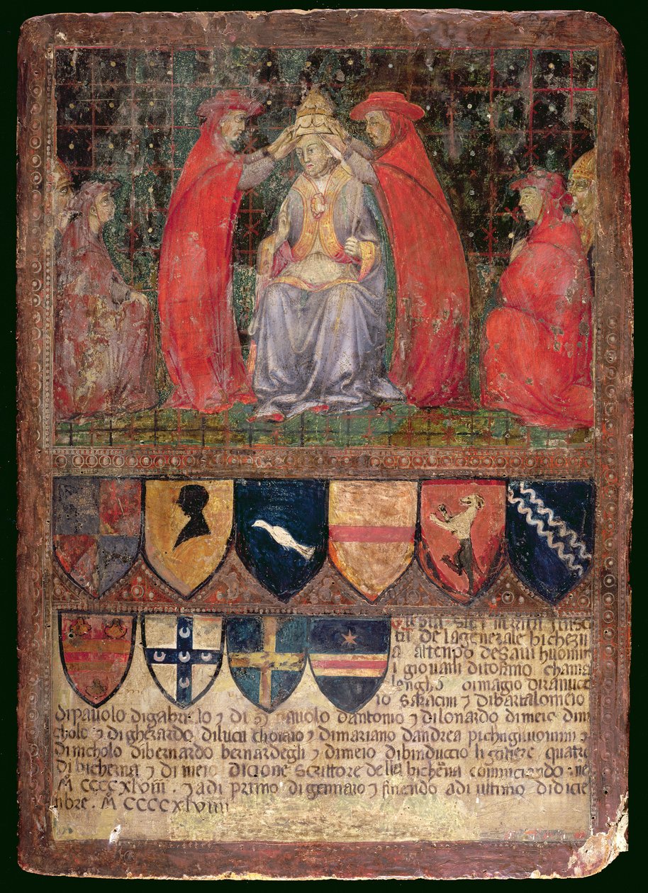 Paavi Nikolai V:n kruunaus vuonna 1447 tekijältä Italian School