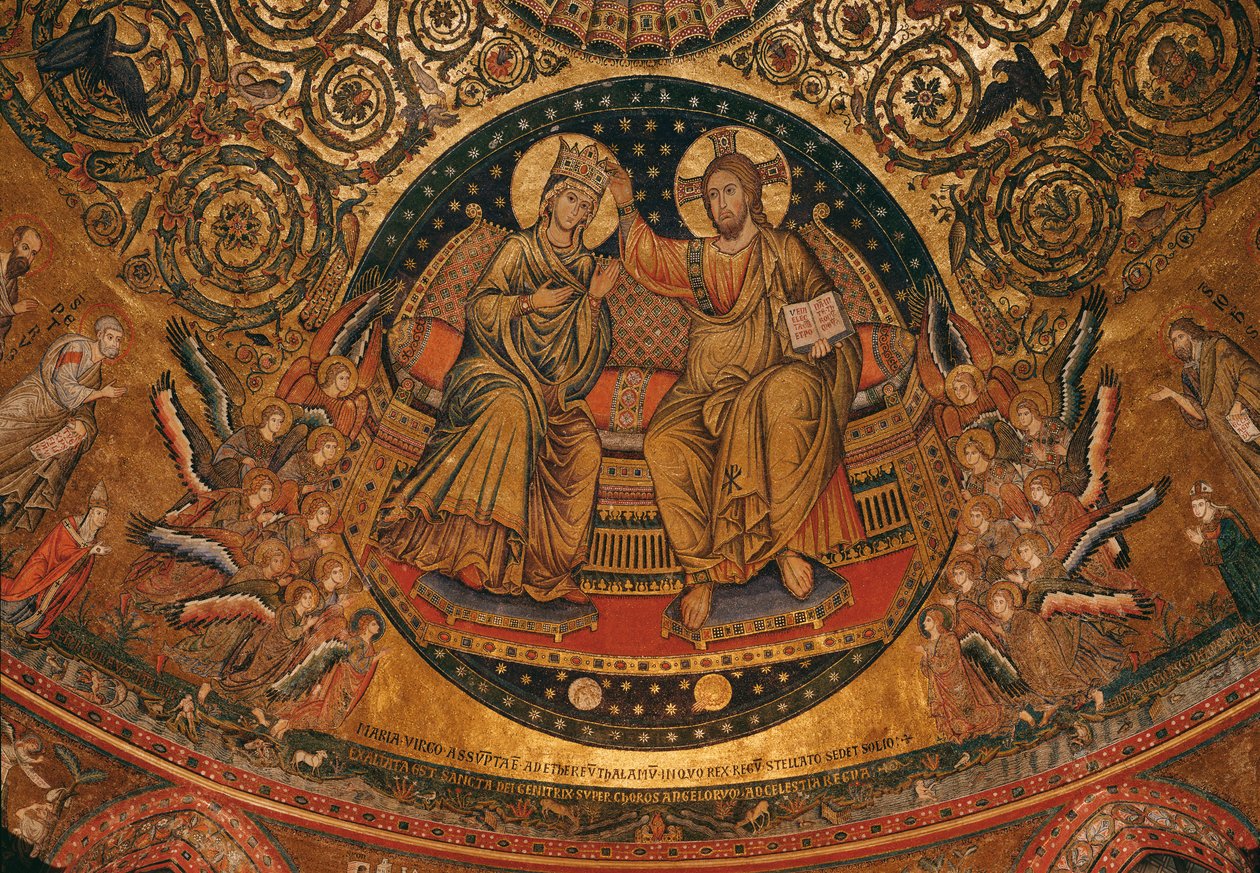 Neitsyen kruunaus, 1296 (mosaiikki) tekijältä Italian School