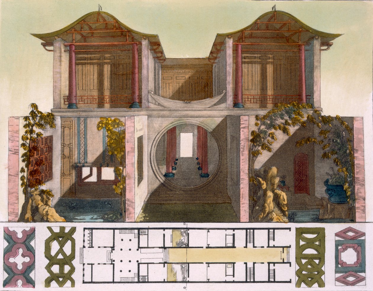 Keisarillisen palatsin Audience Hall, Peking, noin 1820-30-luvut tekijältä Italian School
