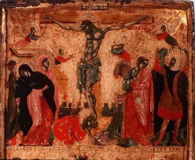 Ristiinnaulitseminen, paneelin yläpuoli (katso myös 78637) (paneeli) tekijältä Italian School
