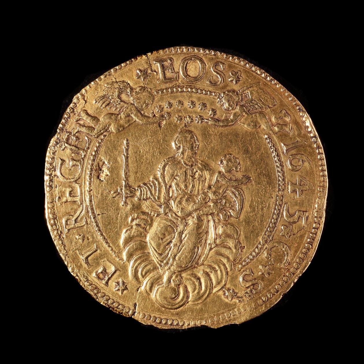 Geenien tasavallan valuutta: 20 tuplakultaa. Halkaisija 58 mm. 1645. Takaisin. Strada Nuovan geenimuseot tekijältä Italian School