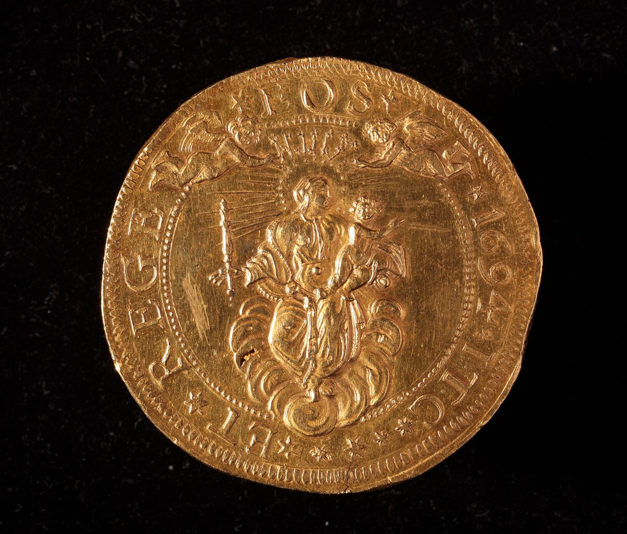 Geenien tasavallan valuutta: 25 kultaista kaksoiskolikkoa. Halkaisija 52,5 mm. 1694. Takaisin. Strada Nuovan geenimuseot (inv. 6457) tekijältä Italian School