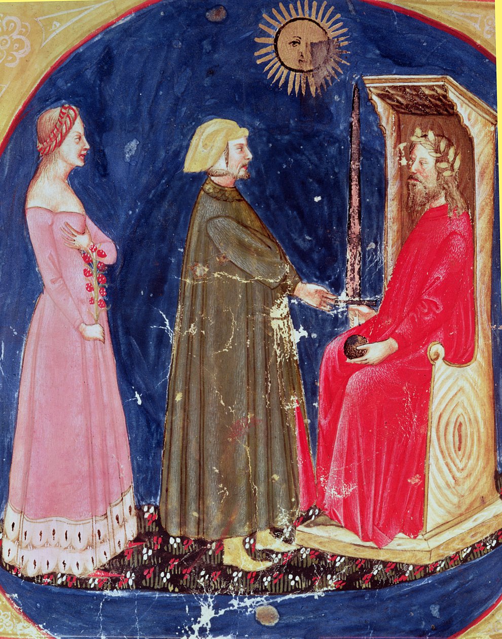 Dante ja Beatrice ennen Justinianusta (482-565) Dante Alighierin (1265-1321) jumalallisesta komediasta tekijältä Italian School