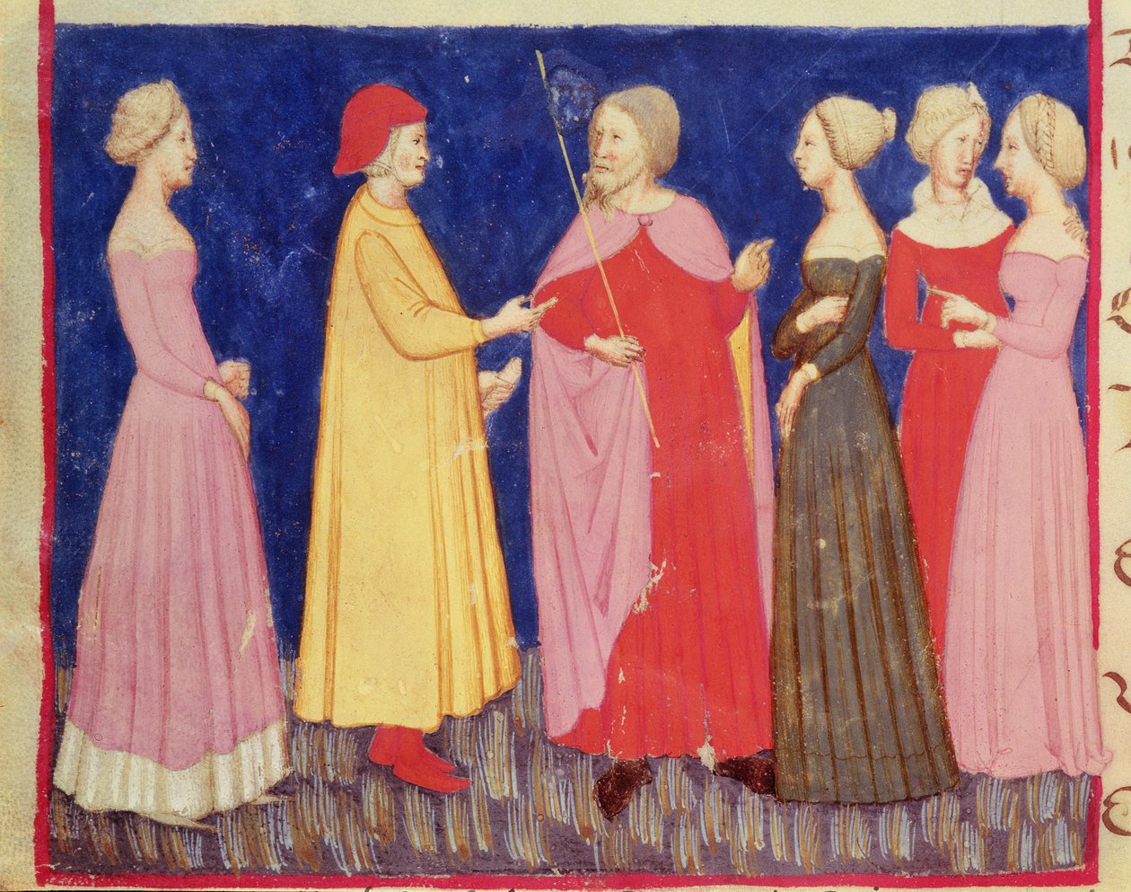 Dante ja Beatrice paratiisissa, Dante Alighierin jumalallisesta komediasta (1265-1321) tekijältä Italian School