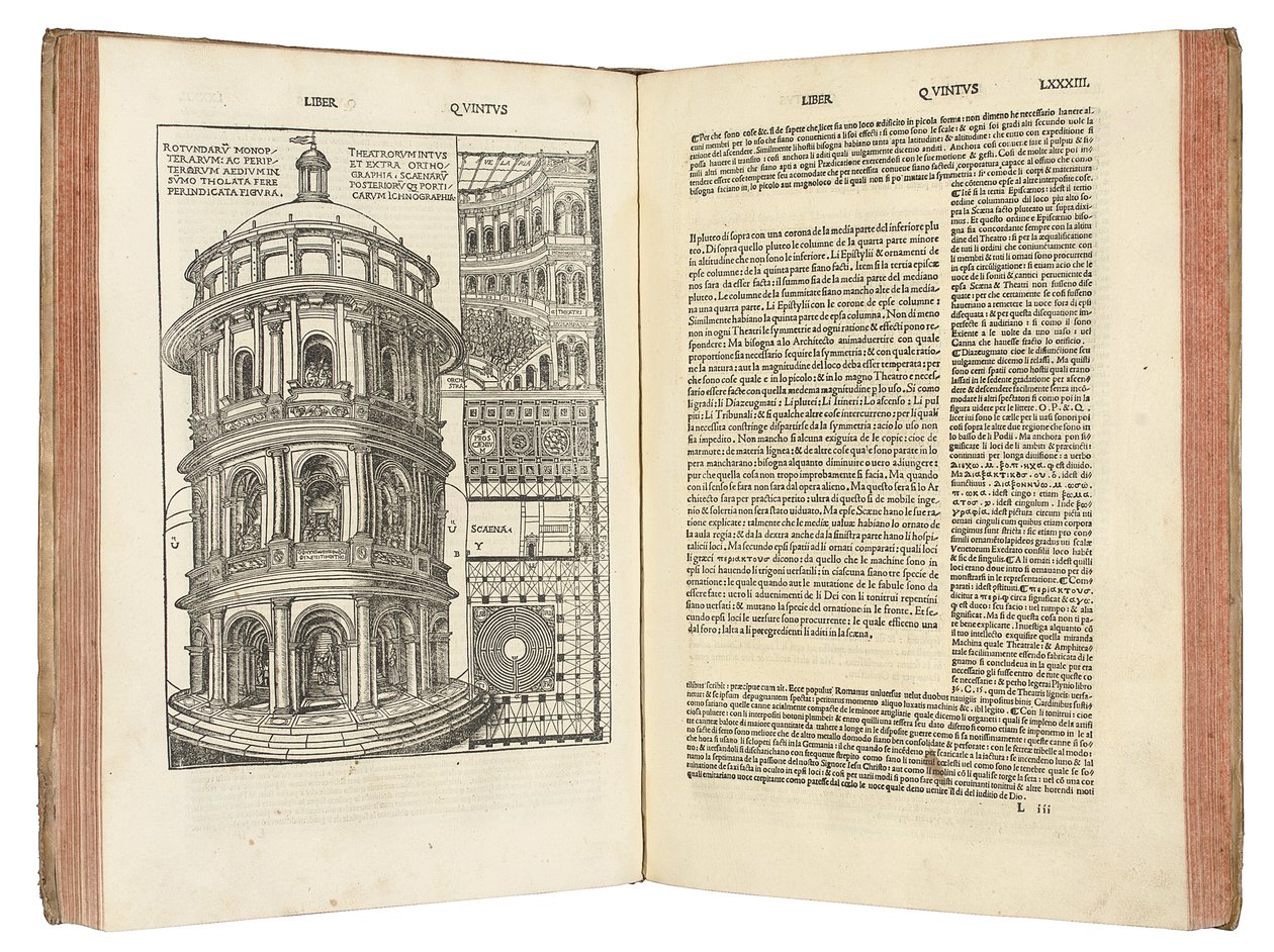 "Vallan kirjan arkkitehtuuri" kirjoittanut Marcus Pollio Vitruvius tekijältä Italian School