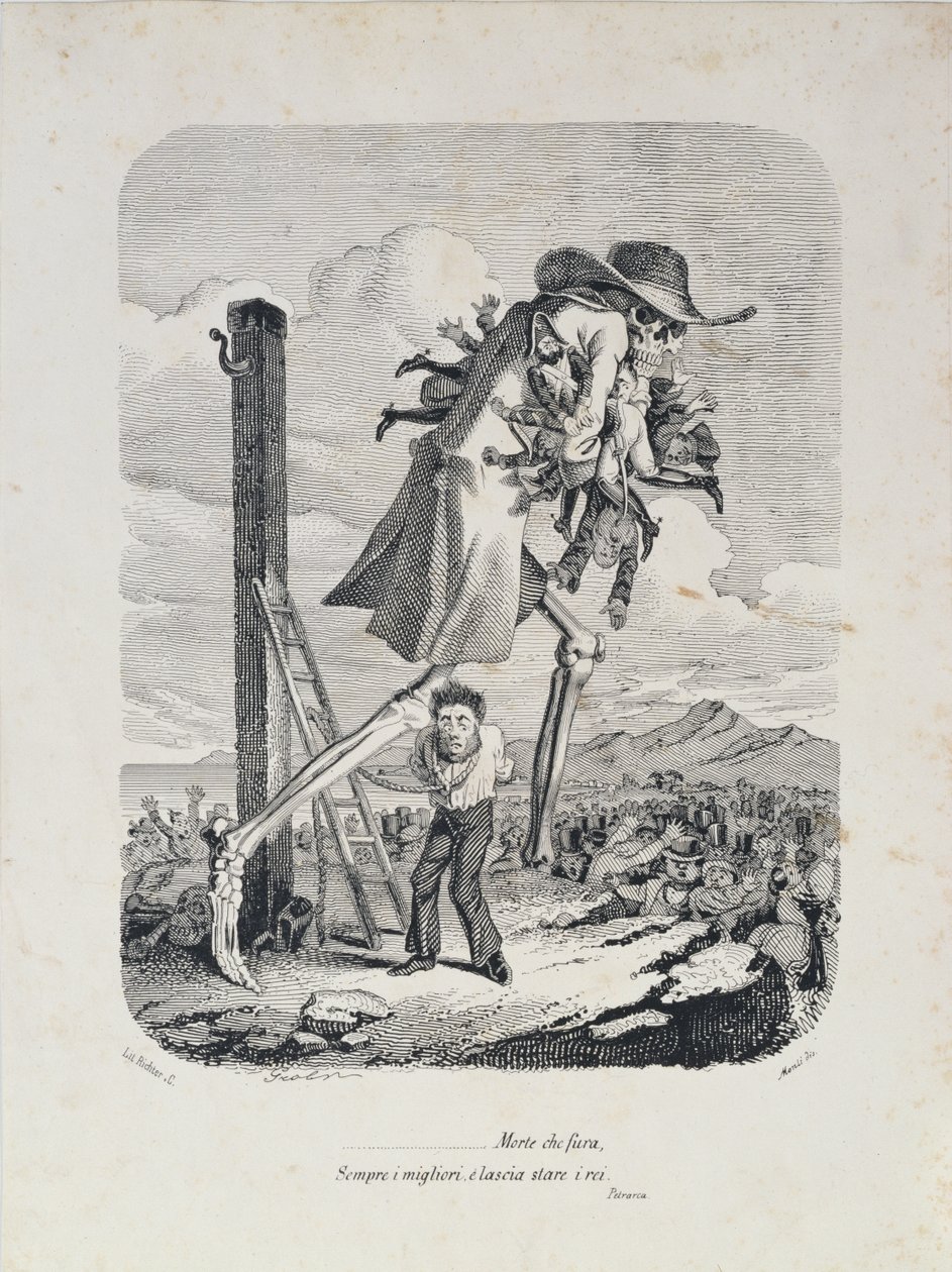 Kuolema vie kaikki hyvät ja jättää roistot, n. 1850 tekijältä Italian School