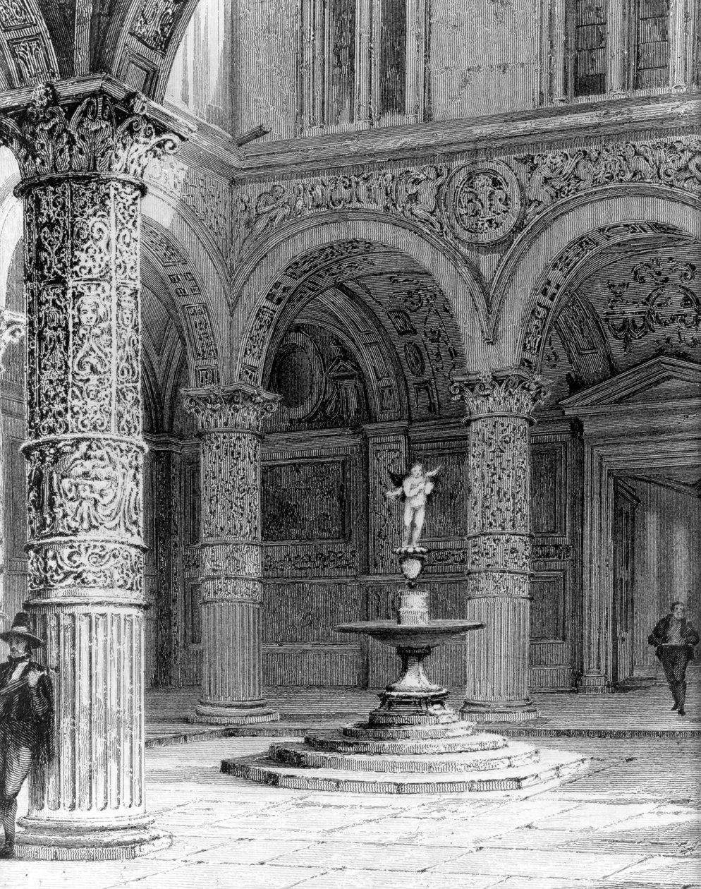 Yksityiskohta Palazzo Vecchion sisäpihasta tekijältä Italian School