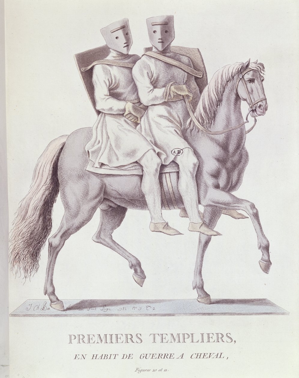Early Mounted Knights Templar Battle Dress -puvussa, 1783 tekijältä Italian School