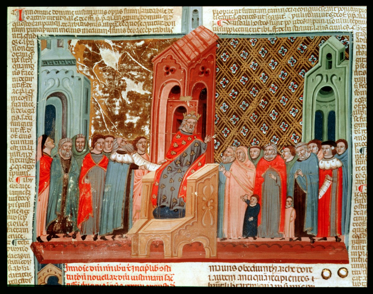 Keisari Justinianus (483-565) ja hänen hovinsa, Justinianus Institutionesista tekijältä Italian School