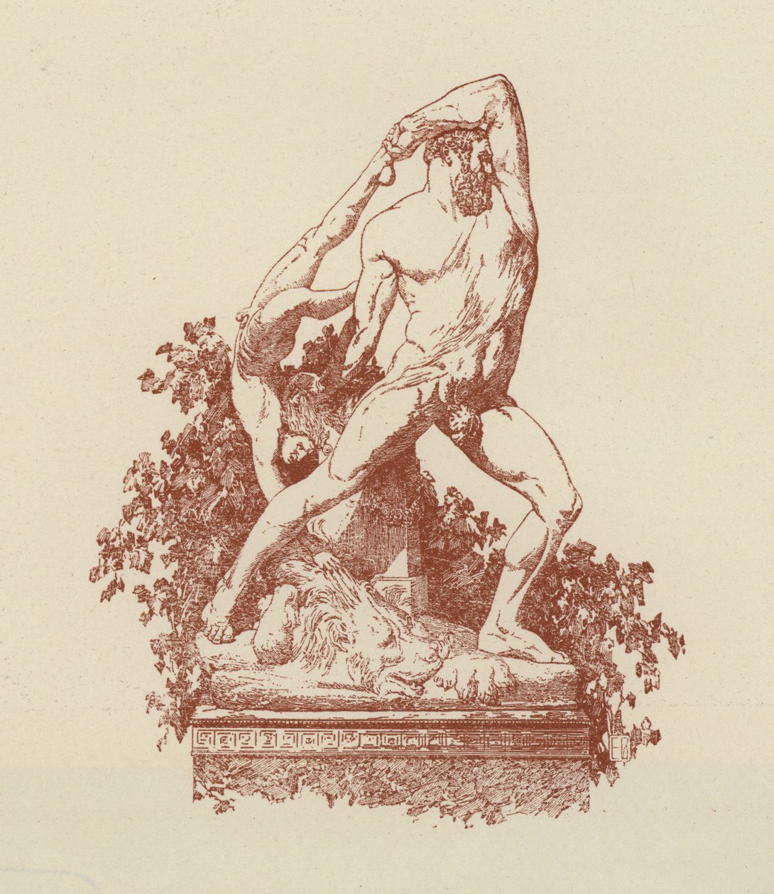 Hercules ja Lica, Canova (litografia) tekijältä Italian School