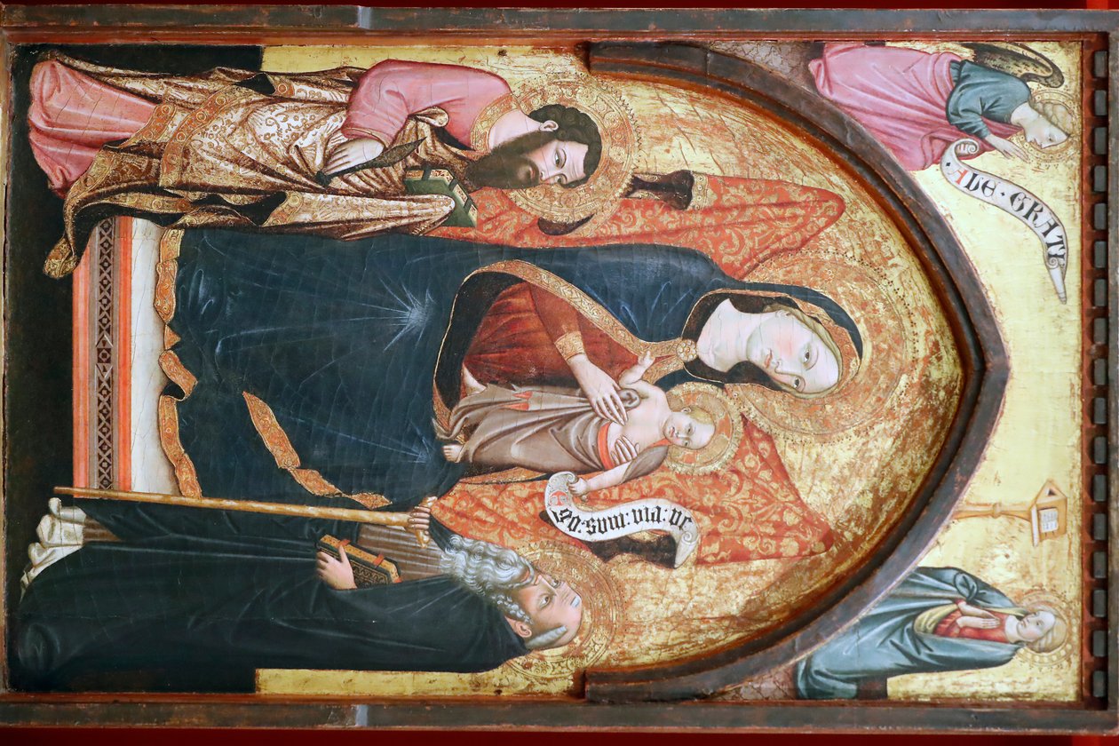 Evoran museo. Neitsyt Maria Bartolomeuksen ja Anthonyn kanssa. italialainen koulu. 1410. Portugali. tekijältä Italian School