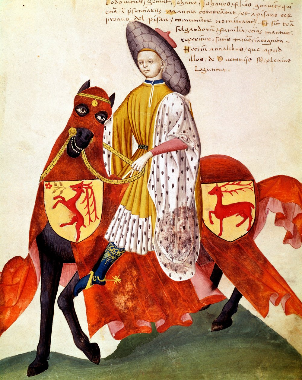 Falconer hevosen selässä (miniatyyri tekijältä Italian School