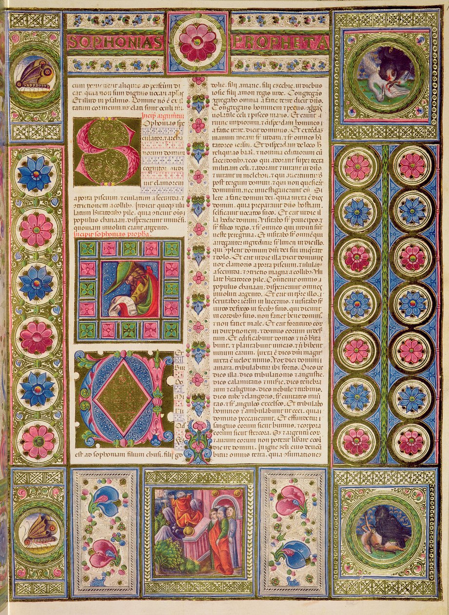Fol.102r Profeetta Sefanjan kirjan avaaminen Borso d
