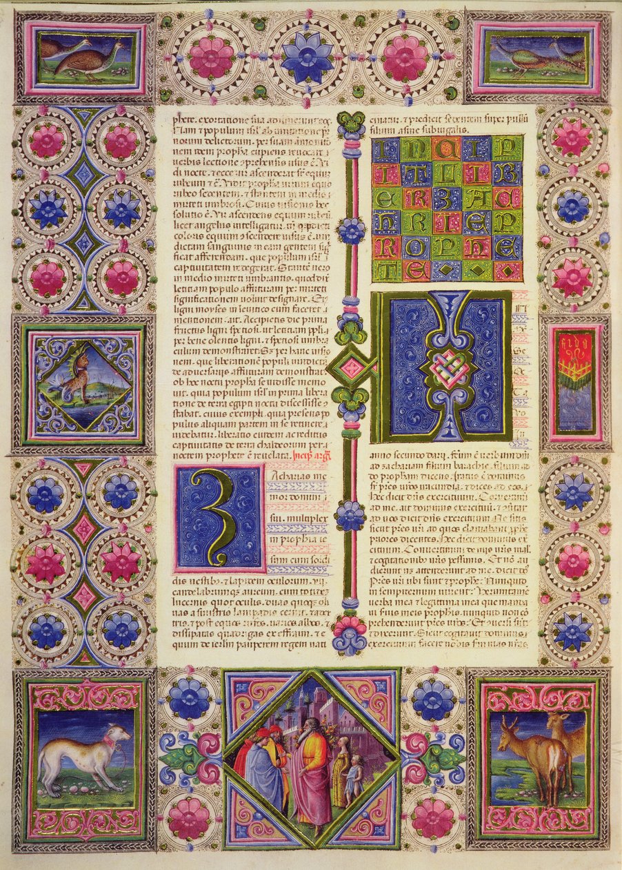 Fol.104v Profeetta Sakarian kirja, Borso d