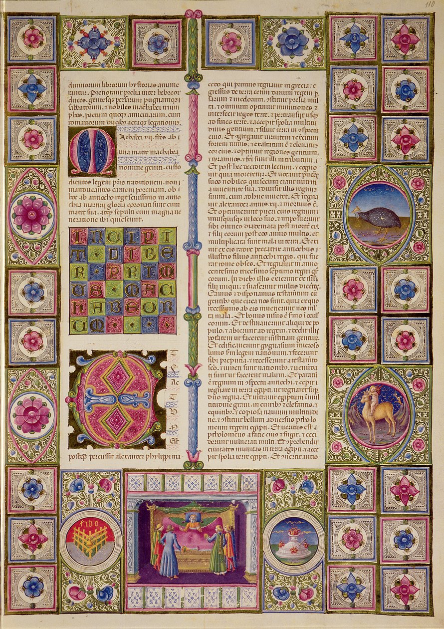 Fol.110r Ensimmäisen Maccabees-kirjan avaaminen Borso d