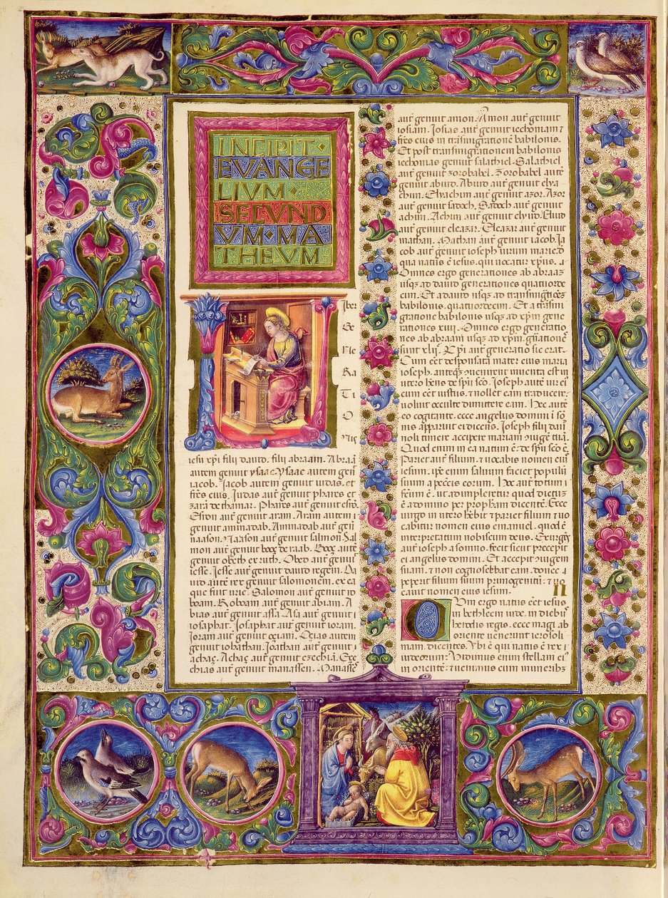 Fol.135v Matteuksen toinen evankeliumi, Borso d
