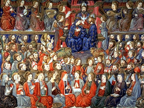 Fol.151v Viimeinen tuomio: Vanhurskaat kutsutaan juhlaan (vellum) tekijältä Italian School