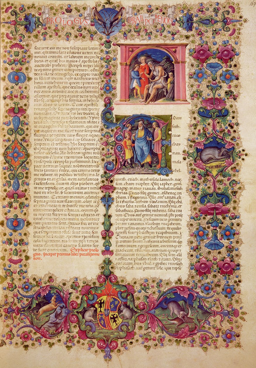 Fol.167r Ensimmäinen Chronicles Book of Chronicles, Borso d