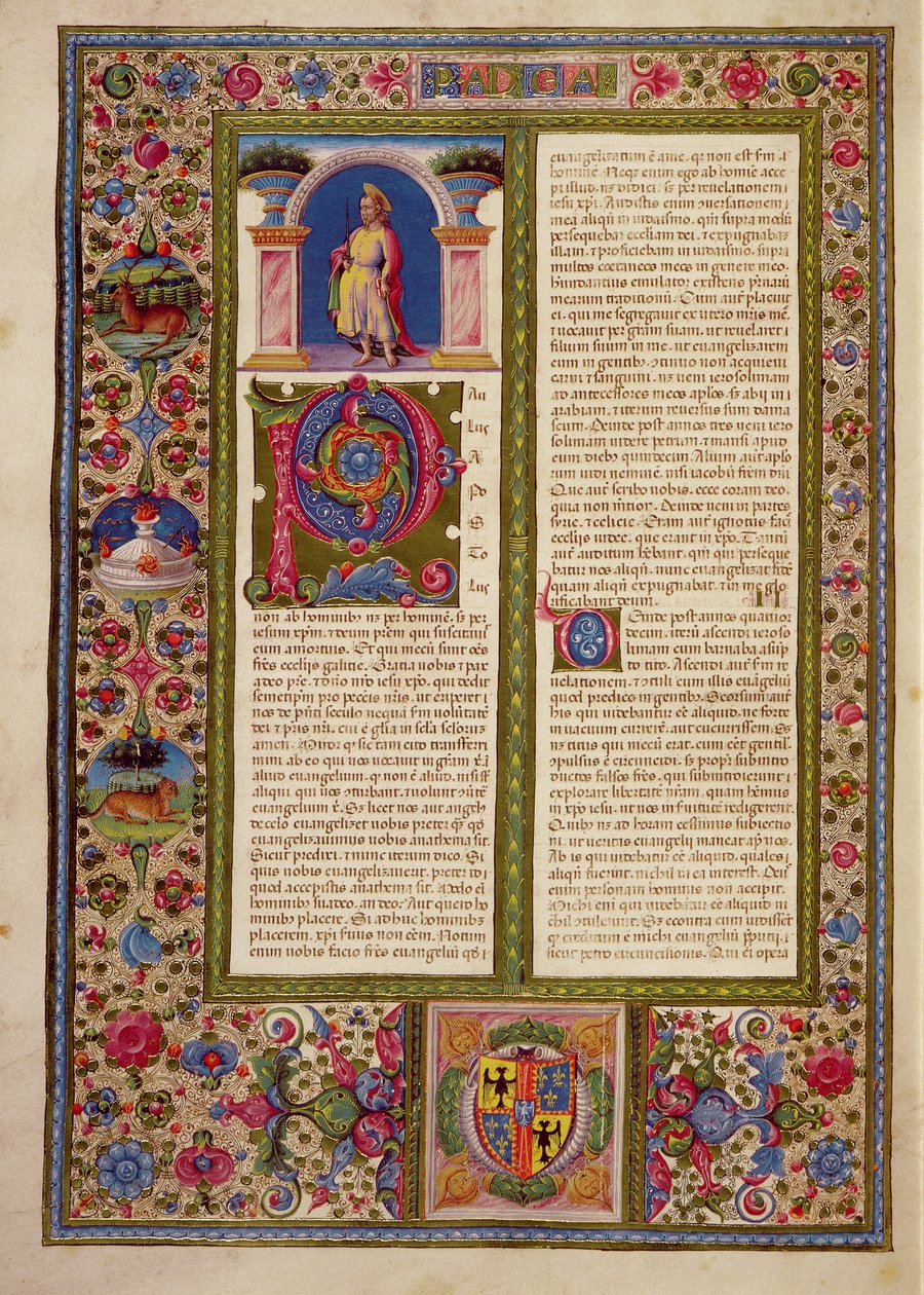 Fol.195v Kirje St. Paulilta Cortinalle, Borso d