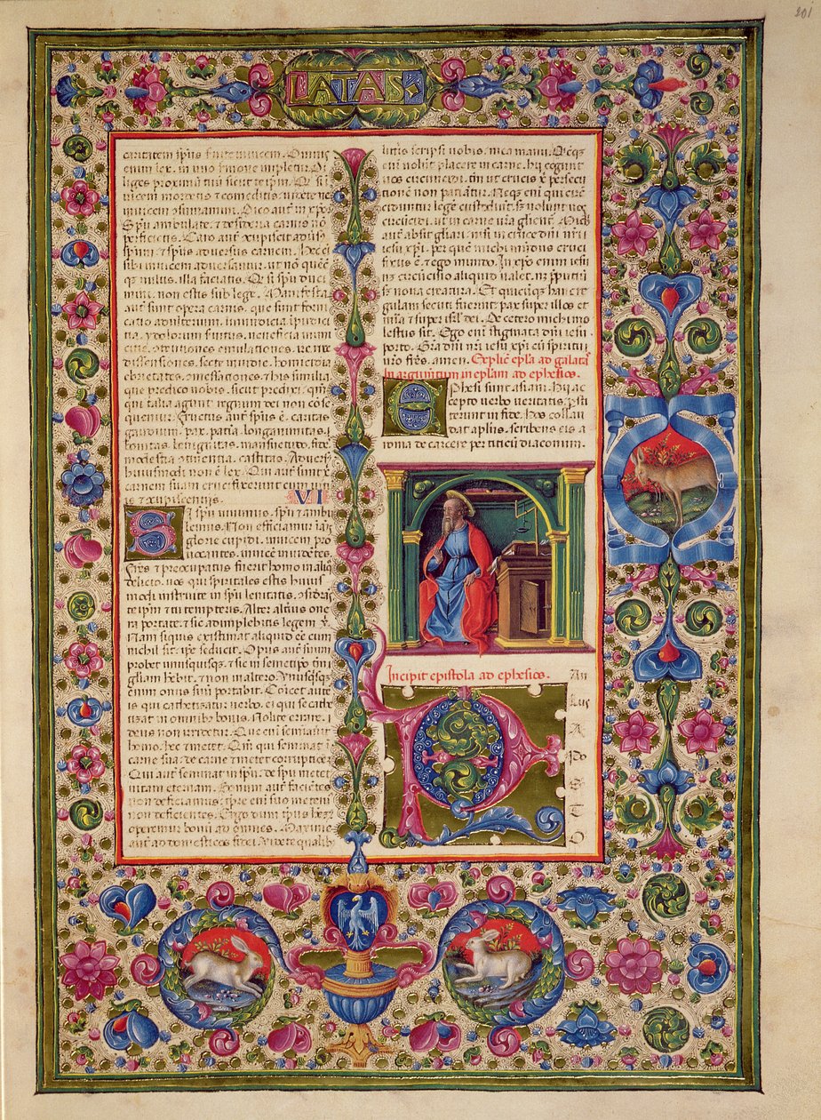 Fol.201r Pyhän Paavalin kirje efesolaisille, Borso d