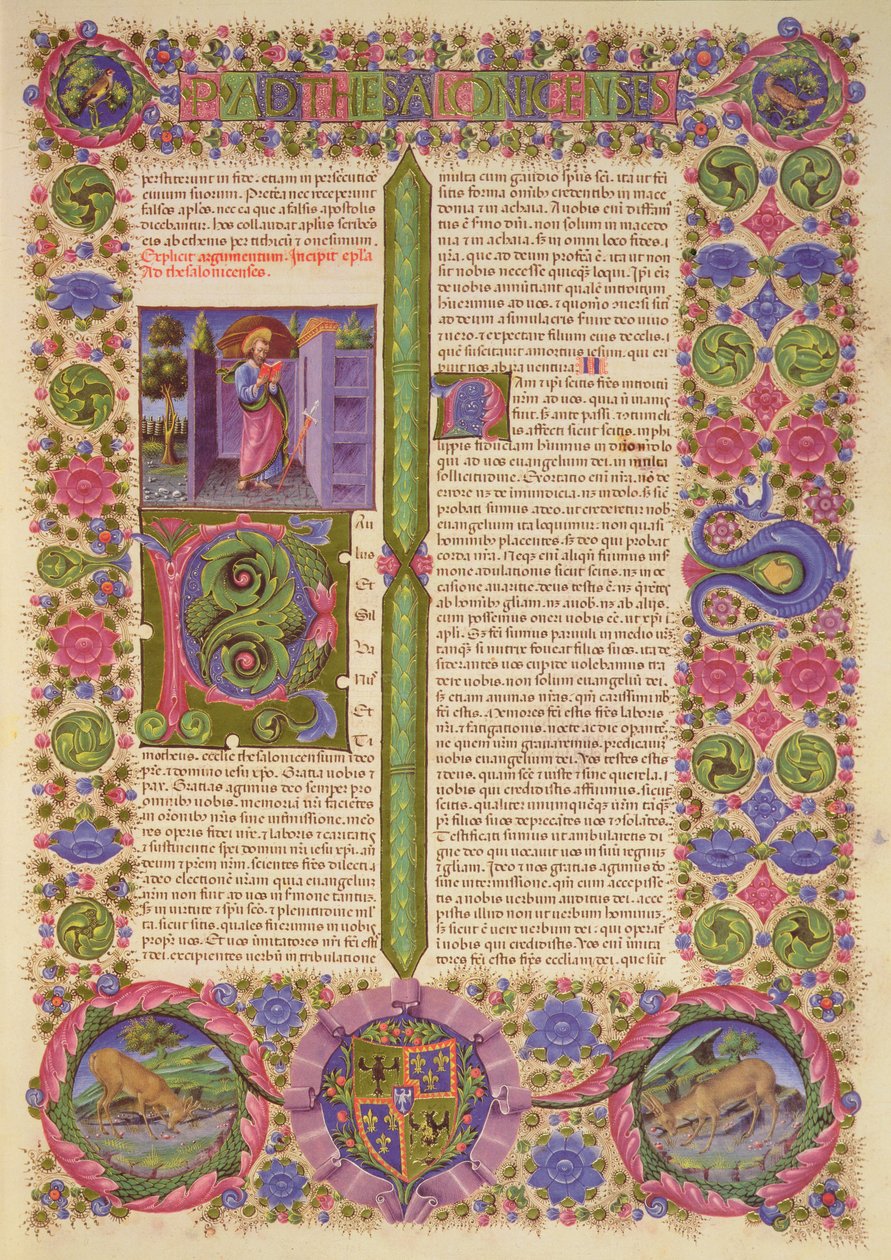 Fol.206r Pyhän Paavalin kirje tessalonikalaisille, Borso d