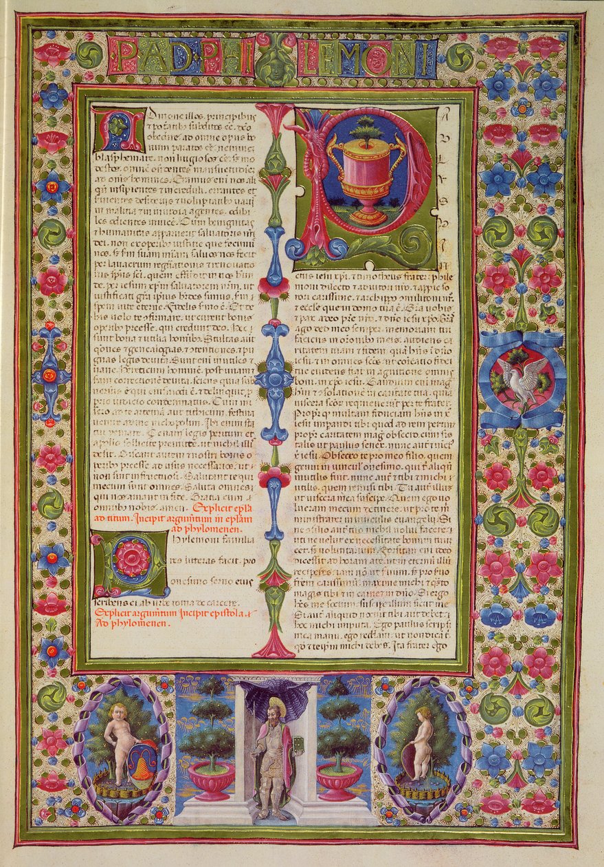 Fol.211r Kirje St. Paulilta Philemonille, Borso d