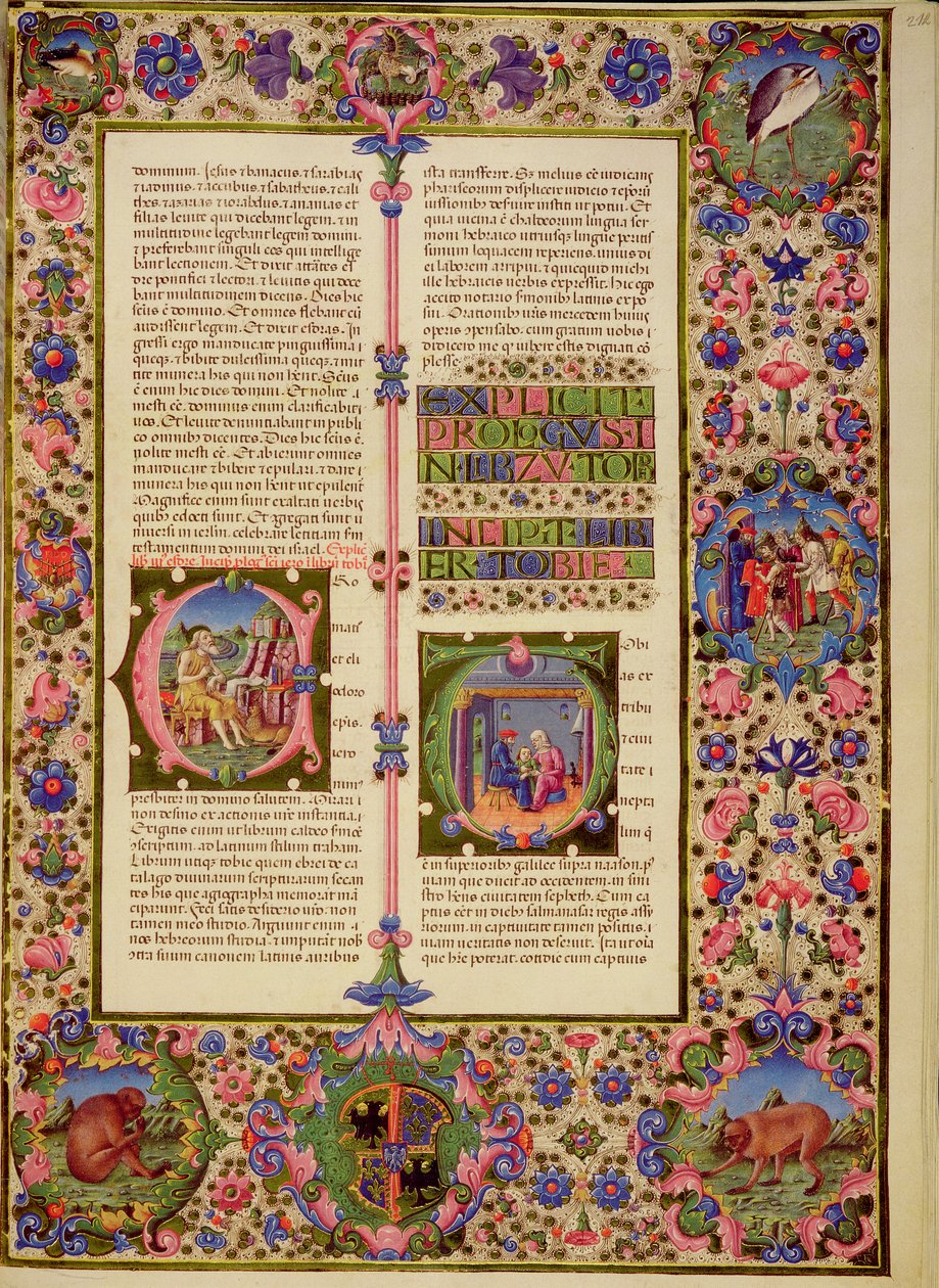 Fol.212r Llibre de Toby, de la Bíblia del Borso d