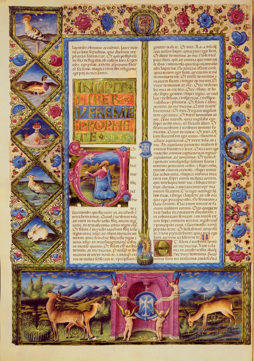 Fol.25v Jeremian kirjan avaus Borso d