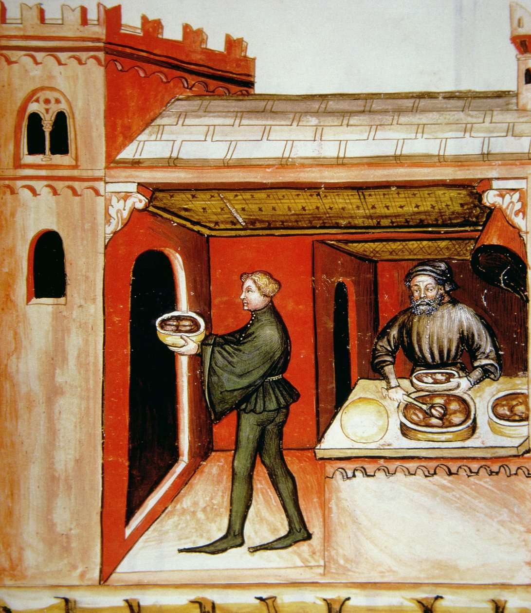 Fol.76r Liha ja sen hyytelö, kuva Tacuinum Santiatis Codex Vindobonensis tekijältä Italian School