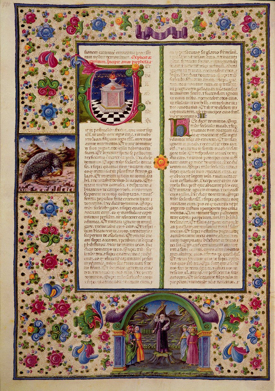 Fol.92v Profeetta Amosin kirjan avaus Borso d