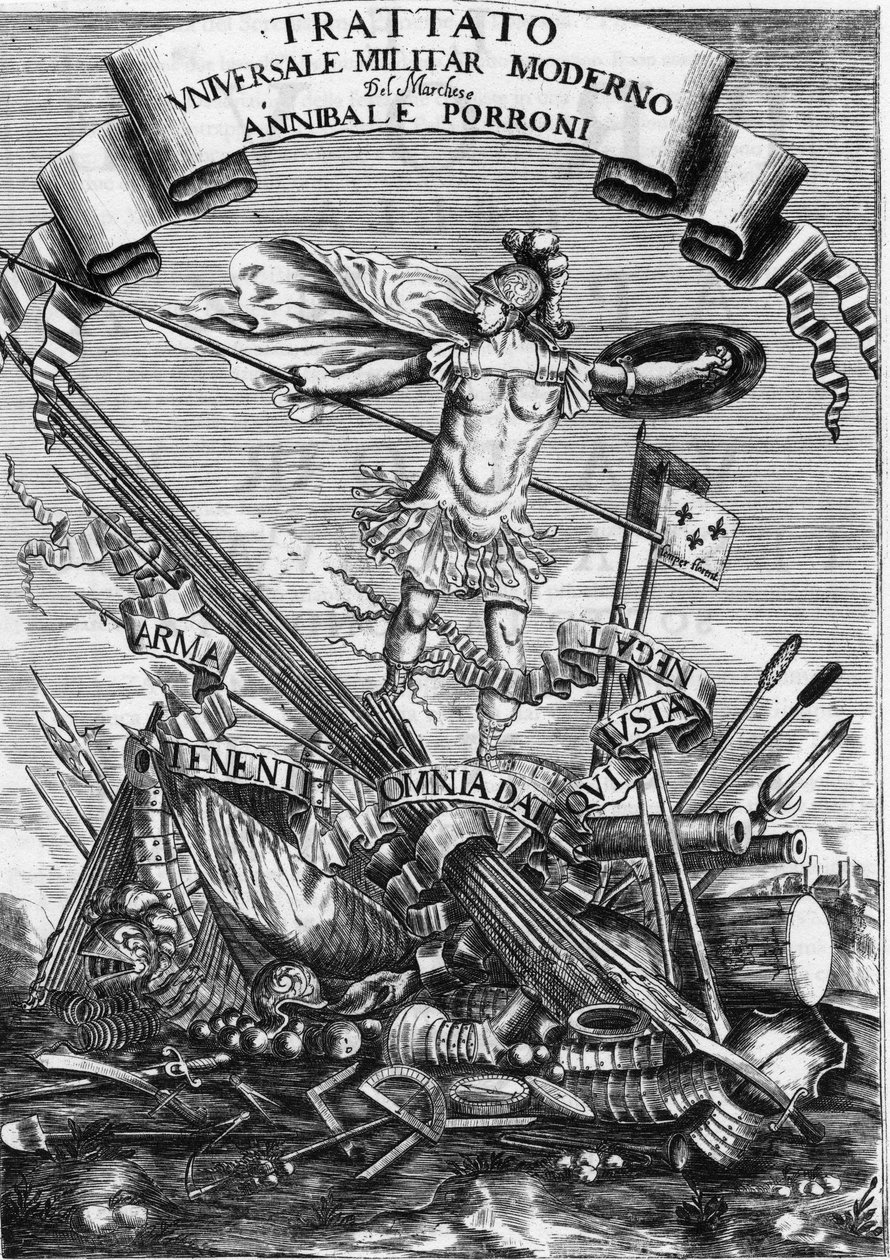 Vuoden 1676 "Modern Universal Military Agreement" (Modern Universal Military Agreement) eturintama tekijältä Italian School