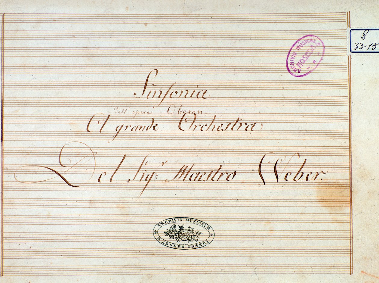 Etukappale Carl von Weberin ooppera "Oberon" (litho) tekijältä Italian School