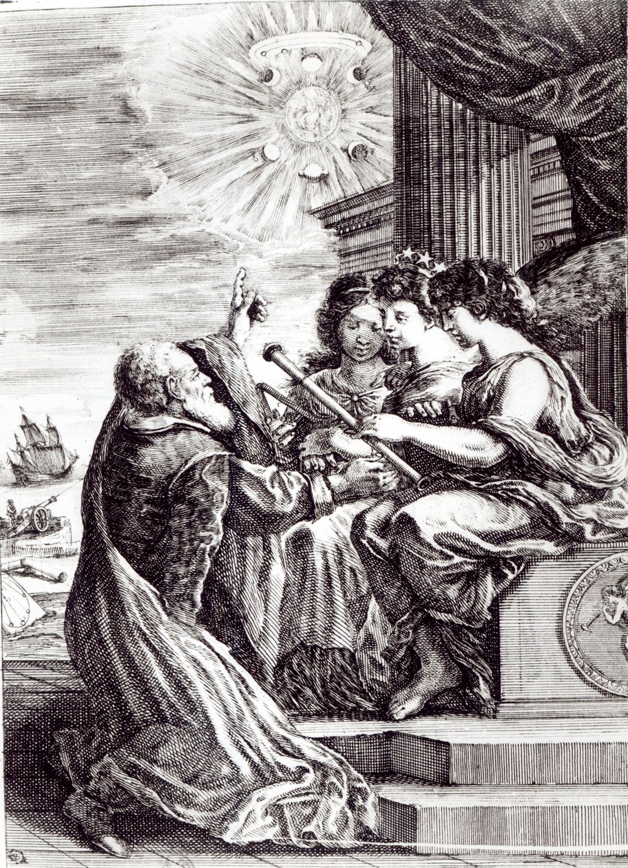 Opera di Galileo Galilein etulevy, julkaistu Bolognassa vuonna 1656 tekijältä Italian School