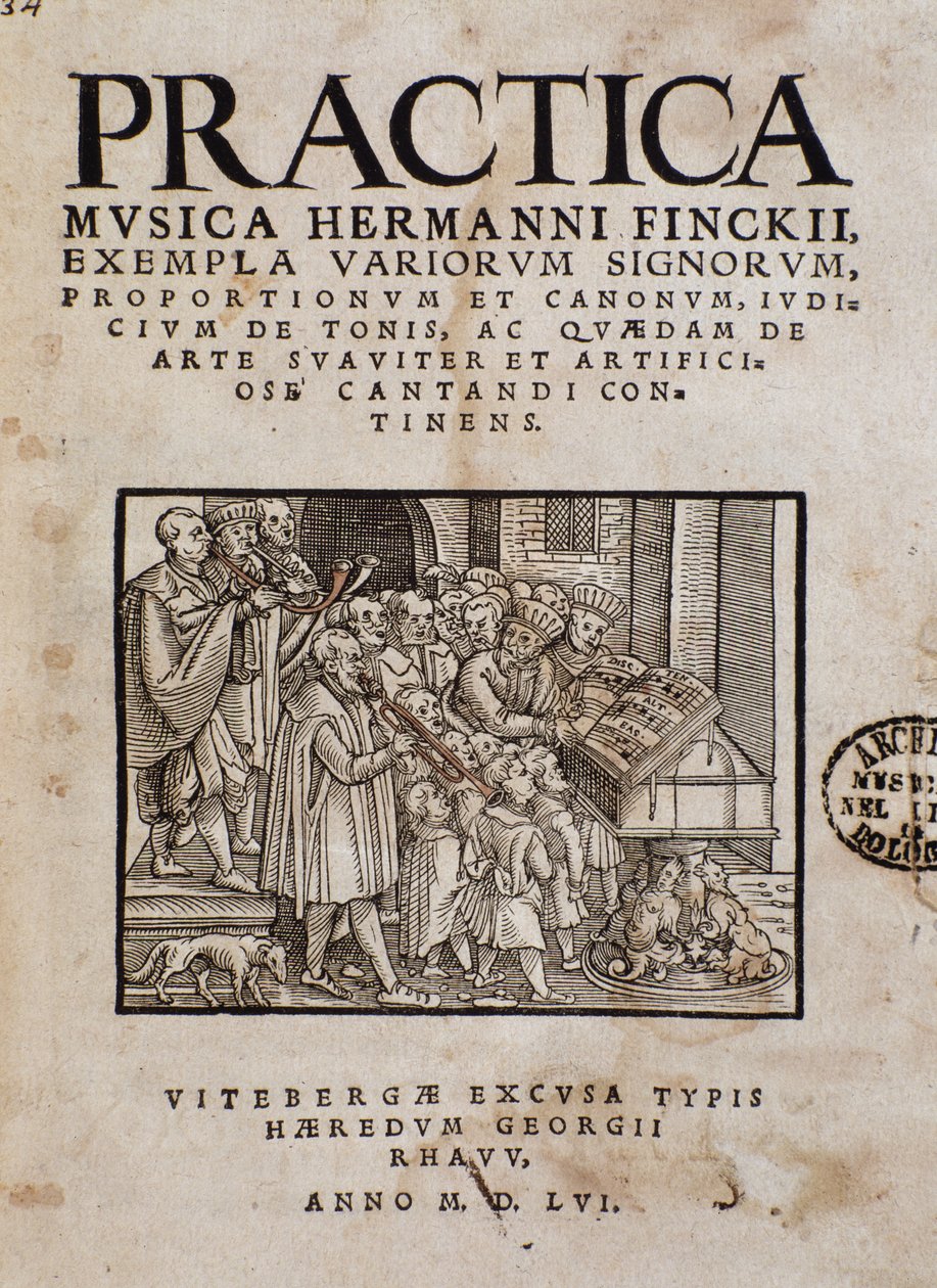 Hermann Finckin (1527-1558), saksalaisen säveltäjän ja musiikkiteoreetikko, Practica musican etukappale tekijältä Italian School