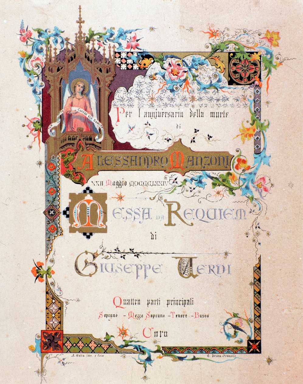 Verdis Requiemin etulevy, 1874 tekijältä Italian School